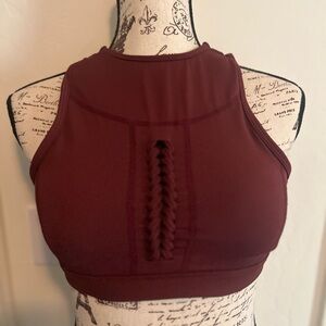 The Chestee Burgundy Sports Bra Tank with Gold Logo